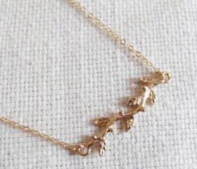 Gold Branch Necklace, 14kt Gold Filled Necklace, Gift for Her