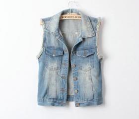 Retro Fashion All-match Denim Vest