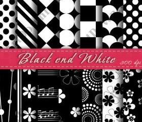 Black and White Digital Scrapbooking Paper Cardmaking Digital Background Printable Digital Downloads Scrapbooking Paper 