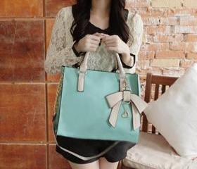 New Style Hit Color Three-dimensional Bow Handbag