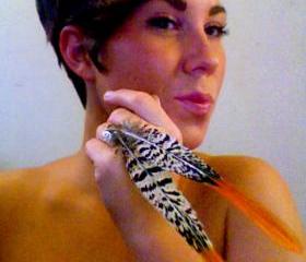 BraveBird Statement Feather Ring: Silver / Black and White