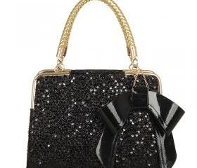 Fashion bow sequins hundred pro-mobile diagonal handbag 