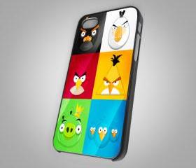 For iPhone 4/4S - Angry Birds Face Custom - on Hard Case 