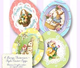 Easter Egg Vintage Label Digital Download Printable Tags Scrapbook Collage Sheet Cards
