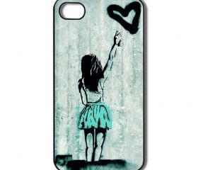 Graffiti girls heart. iPhone 4 /4s / 5 Case / Cover. Silicone Rubber / Hard Plastic 