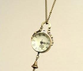 Vintage Fashion Pocket Watch Bell Necklace