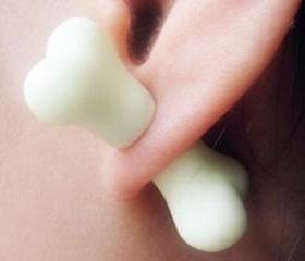 Handmade Luminous Bone Fimo Stud Earrings