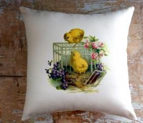 Easter Pillow, Chicks, Easter Decor, Cottage Decor, Home Decor