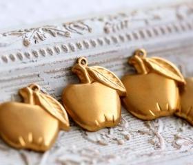 Vintage Aged Brass Apple Charms - last lot
