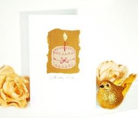 embroidered greeting card 'cake' recycled