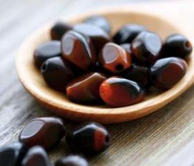 Vintage Autumn Earthy Brown Black Rust Baroque Glass Beads