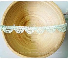 Scallop lace mint cotton trim 