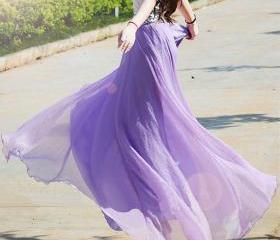 17 Colors Double Silk Chiffon Long Skirt / Summer Skirt/ Maxi Dress/ Bridesmaid Dress