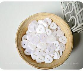 Heartshape white button 