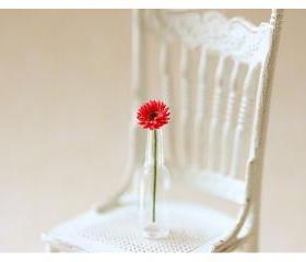 Dollhouse Miniature Flowers - Miniature Red Gerbera Daisy