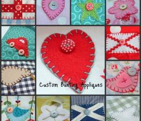 Personalized Bunting Little Extra's - HAND APPLIQUES - They're Oh so Pretty and Fun