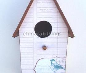 cardboard birdhouse " bird stamp "