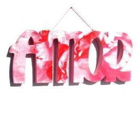 3D paper mache word "AMOR"