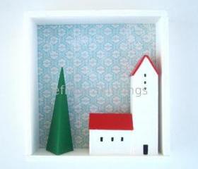 Winter scene shadow box