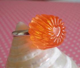 Orange Jelly Drop Ring
