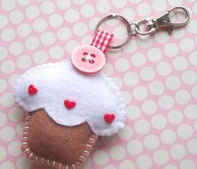 Cupcake Keyring Charm - Toffee