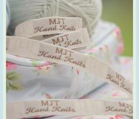 Mary Jane's TEAROOM Woven Labels x 4 /Small/ New / For MJT Hand Knits/Toy Knitting Patterns