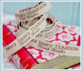 Mary Jane's TEAROOM Woven Labels x 2 / New / For MJT Hand Knits/Toy Knitting Patterns
