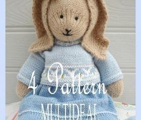 Oscar/ Bluebell/ Daisy / Primrose/ 4 Pattern Multideal/ PDF Patterns/Toy Knitting Patterns