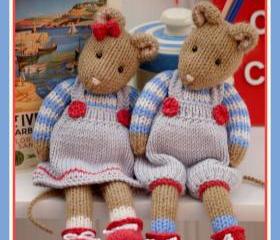 MJT Little Gems 2 'CORNISH Mice' Pdf /email Toy Knitting Pattern / NEW