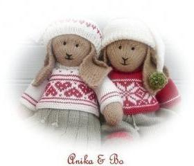 Anika /Bo / 2 Pattern MJT Deal /Lapland Visitors /PDF Email Toy Knitting Patterns