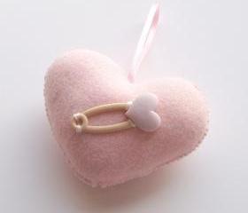 Baby Pink Love Heart with Heart Pin