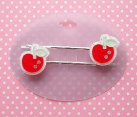Cute Apple Hair Clips