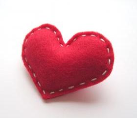 Red Love Heart Brooch