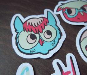 Backyard Owls Sticker Pack - 4 Stickers