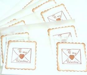 Vintage Inspired To My Valentine Envelope Seals/Stickers - Set of 10