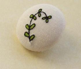 Woodland Sprig Hand Painted Embroidered Badge