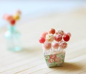 Dollhouse Miniature Food - Sweet Cake Pops in 1/12 Scale