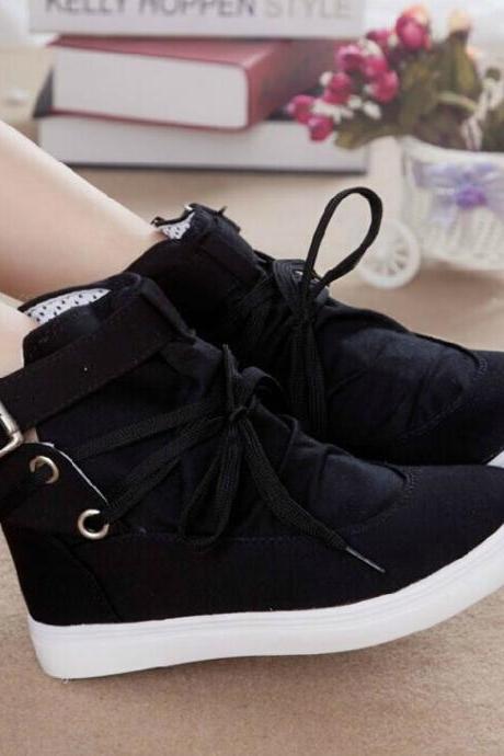 women's fashion canvas color blocking lace up platform heel sneakers