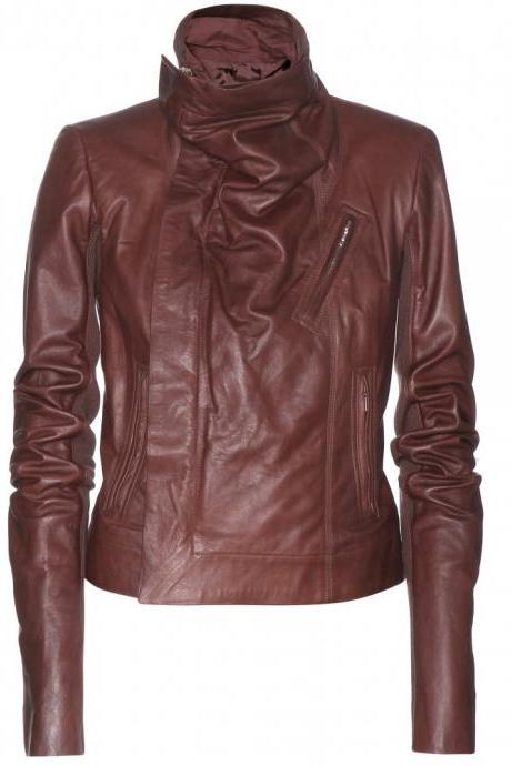 Leather Jackets Jacket Faux Luulla Maroon Womens Biker Leather Jacket Jackets Women Color