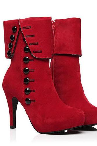 red lace up block heels
