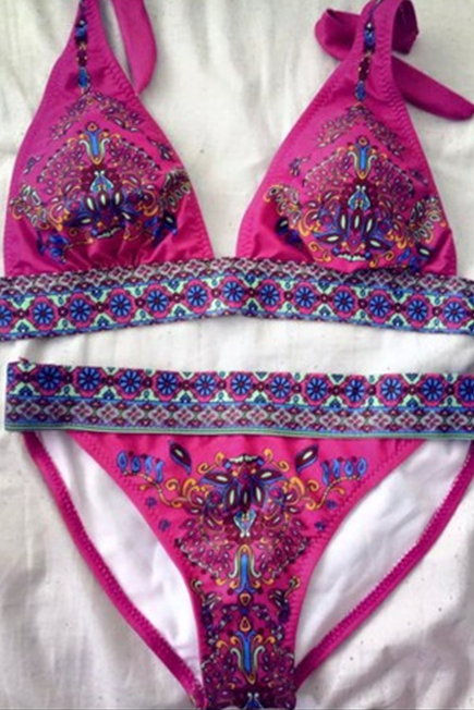 Sexy Printing Two Piece Bikini Swimsuit We6104po On Luulla