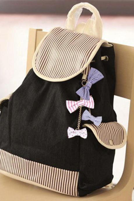 Blue Cute Lace Canvas Backpack on Luulla