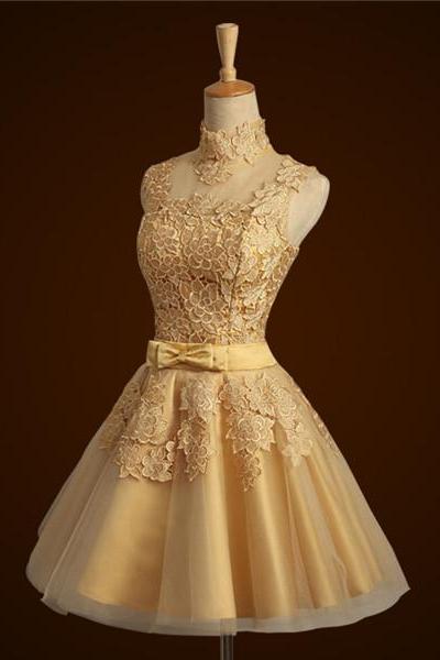 gold lace short gown styles